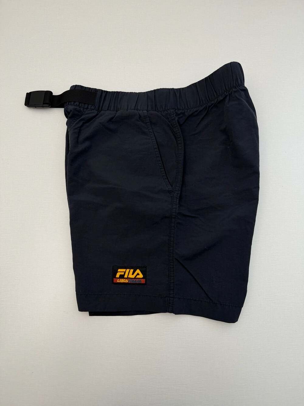Fila Linea Italia Men's Black Athletic Casual Shorts with Adjustable Belt Small